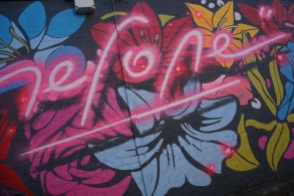 Neon Flowers Street Art - Camden