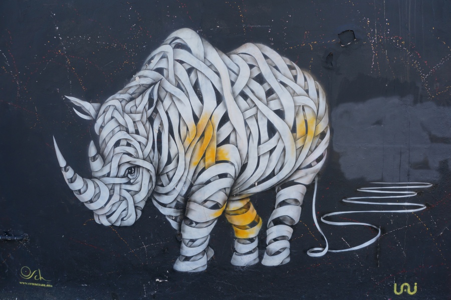 Bandage Rhino Street Art - Camden