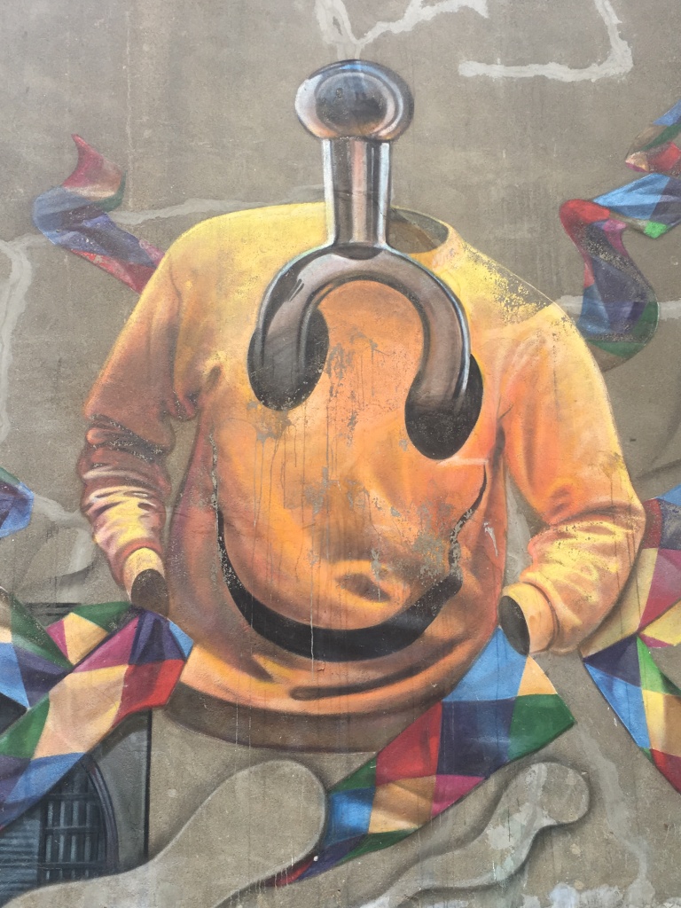 Smiley Face Top Close Up Street Art - Southwark