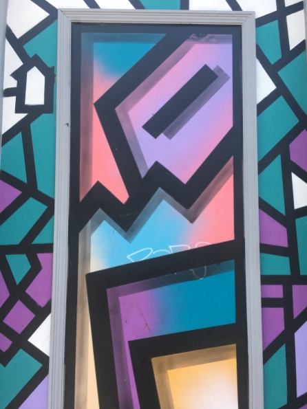 Abstract Shapes Over Doorway Street Art Close Up - Camden