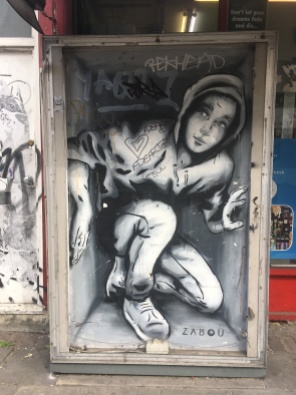 Boy in Box Street Art - Hoxton